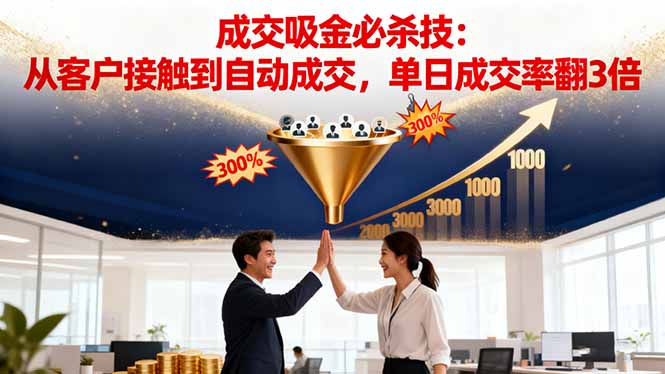 吸金成交营销必杀技：从客户接触到自动成交，单日成交率翻3倍-摇钱树